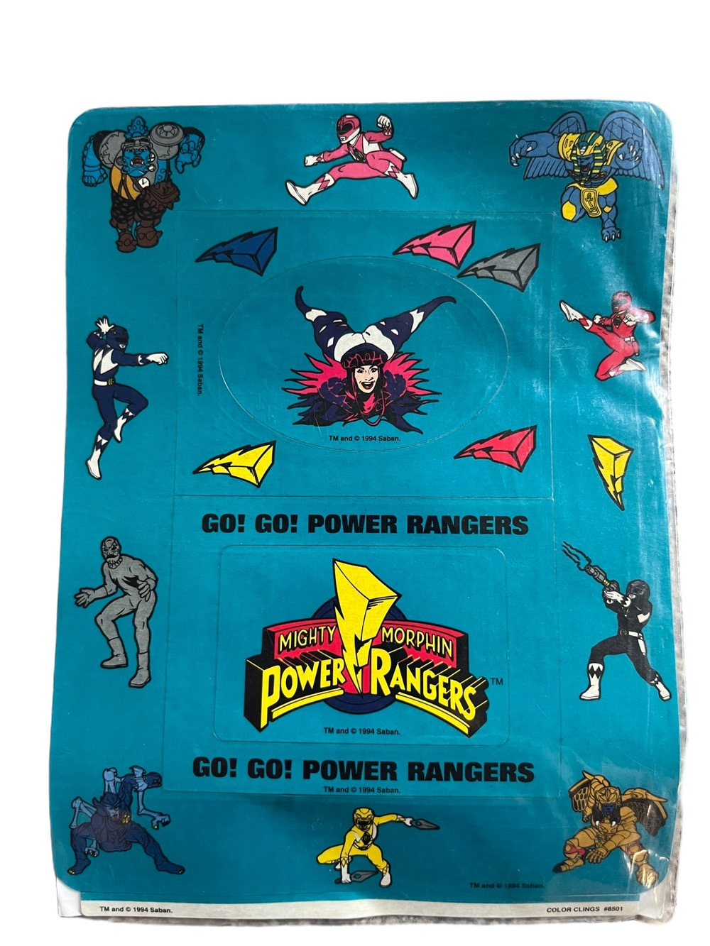 Vintage 1994 Mighty Morphin Power Rangers Color Clings Magnetic Picture Frame